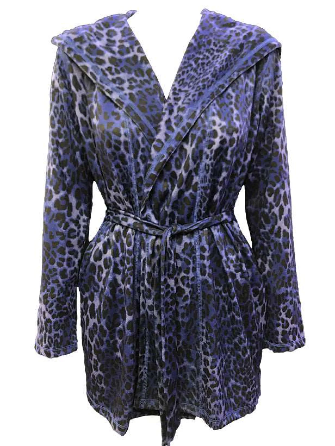 Cobalt Hooded Wrapped Hacci Cardigan