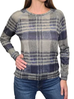 Crew Neck Indigo Hacci Sweatshirt