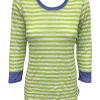 Crushed 3/4 Sleeve Apple Crew Neck
