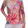Crushed 3/4 Sleeve 'Bold' V-Neck