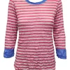 Crushed 3/4 Sleeve Candy Crew Neck