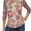 Crushed 3/4 Sleeve Crew Neck 'Sugar'
