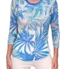 Crushed 3/4 Sleeve Crew Neck 'Wave'