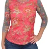 Crushed 3/4 Sleeve Crew Neck 'Spice'