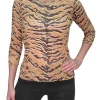 Crushed 3/4 Sleeve Dijon Crew Neck