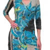 Crushed 3/4 Sleeve Flower Dress