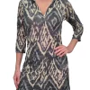 Crushed 3/4 Sleeve Grape Polo Dress