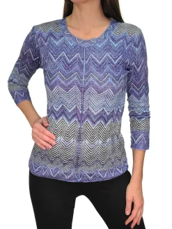 Crushed 3/4 Sleeve Haze Crewneck
