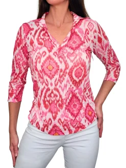 Crushed 3/4 Sleeve Inka Polo