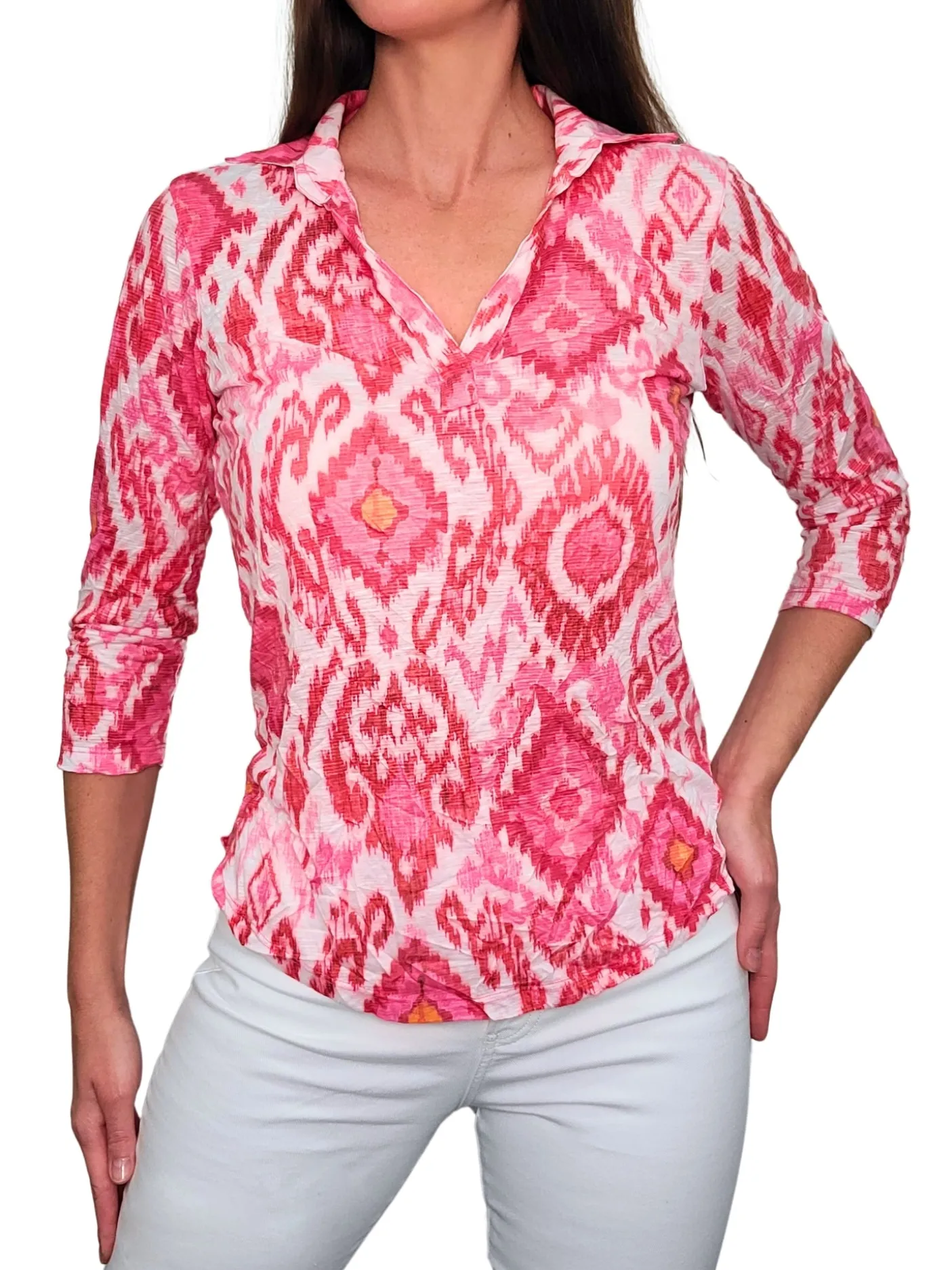 Crushed 3/4 Sleeve Inka Polo