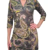 Crushed 3/4 Sleeve Onyx Polo Dress