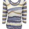 Crushed 3/4 Sleeve Peri Crew Neck