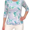 Crushed 3/4 Sleeve Peri Crew Neck