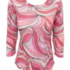 Crushed 3/4 Sleeve Petal Crew Neck