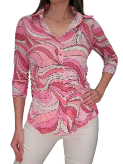 Crushed 3/4 Sleeve Petal Shirt