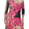 Crushed 3/4 Sleeve Power Dress