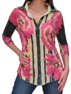 Crushed 3/4 Sleeve Power Shirt