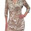 Crushed 3/4 Sleeve Sand Polo Dress