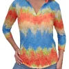 Crushed 3/4 Sleeve Spice Polo