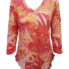 Crushed 3/4 Sleeve Sunset V-Neck