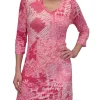 Crushed 3/4 Sleeve Taffy Dress