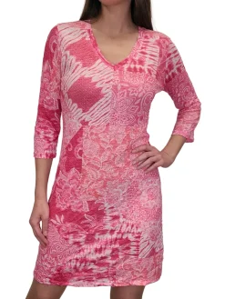 Crushed 3/4 Sleeve Taffy Dress