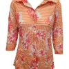 Crushed 3/4 Sleeve Tang Shirt