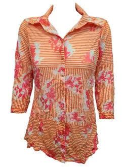 Crushed 3/4 Sleeve Tang Shirt