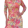 Crushed 3/4 Sleeve Tropix Polo Dress