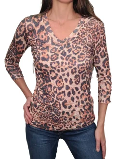 Crushed 3/4 Sleeve Wild V-Neck