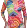 Crushed 3/4 Sleeve Zag Shirt