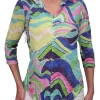 Crushed 3/4 Sleeve Zig Shirt