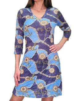 Crushed 'Anchor' V-Neck Dress