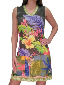 Crushed 'Army' Sleeveless Dress
