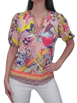 Crushed 'Art' Collarless Polo