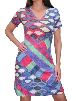 Crushed 'Art' V-Neck Dress