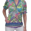 Crushed 'Deco' Collarless Polo