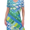 Crushed 'Deco' V-Neck Dress