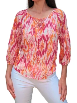 Crushed 'Fire' Peasant Blouse