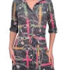 Crushed Front-Tie Belt Dress