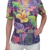 Crushed 'Iris' Collarless Polo