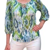 Crushed 'Kiwi' Peasant Blouse