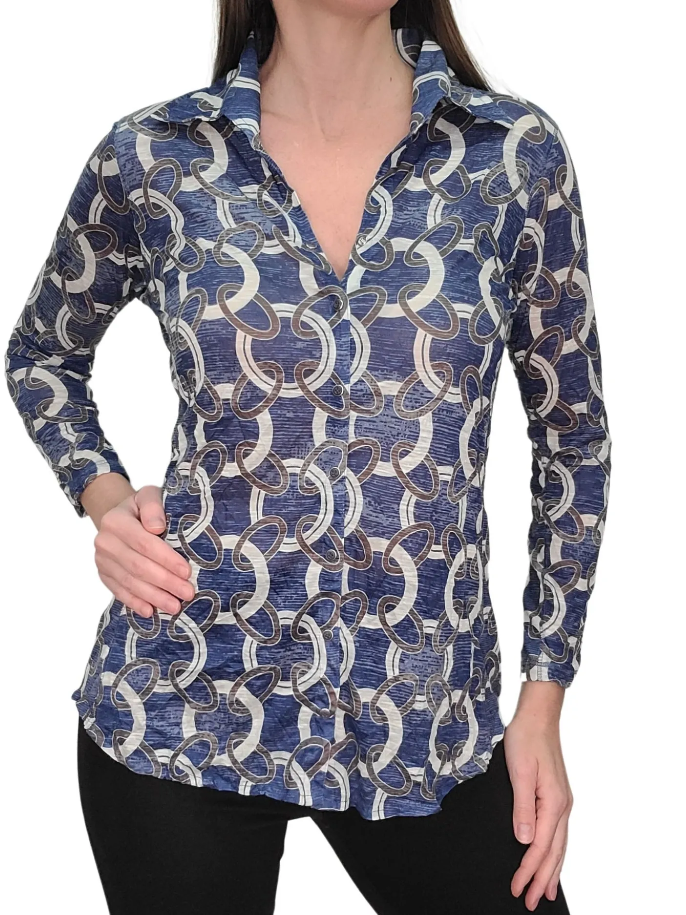 Crushed Long Sleeve Cadet Shirt