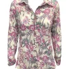 Crushed Long Sleeve Cerise Shirt