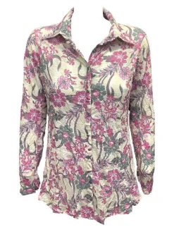 Crushed Long Sleeve Cerise Shirt