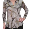 Crushed Long Sleeve Foam Shirt with Rhinestones