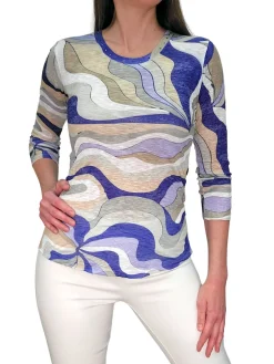 Crushed Long Sleeve 'Haze' Crew Neck with Rhinestones