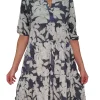 Crushed Navy 2-Tier Dress