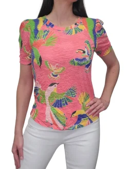 Crushed Short Sleeve Fiesta Crew Neck