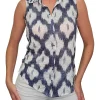 Crushed Sleeveless Ink Shirt